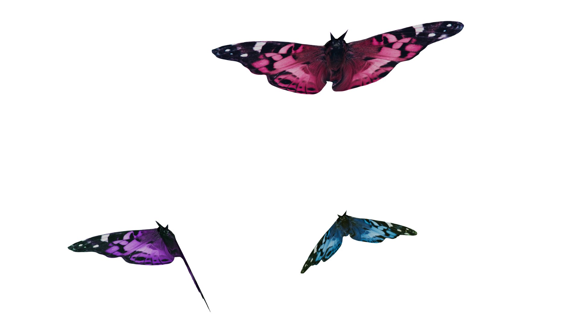 Butterfly 3D https://p.turbosquid.com/ts-thumb/Eh/KJCkcH/SZ/butterfly_01/png/1660105133/1920x1080/fit_q87/a648223e3950fa883aaa11292fdb065f2f8ab4e1/butterfly_01.jpg