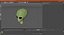 3D cartoon alien head