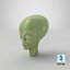 3D cartoon alien head