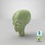 3D cartoon alien head