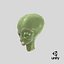 3D cartoon alien head