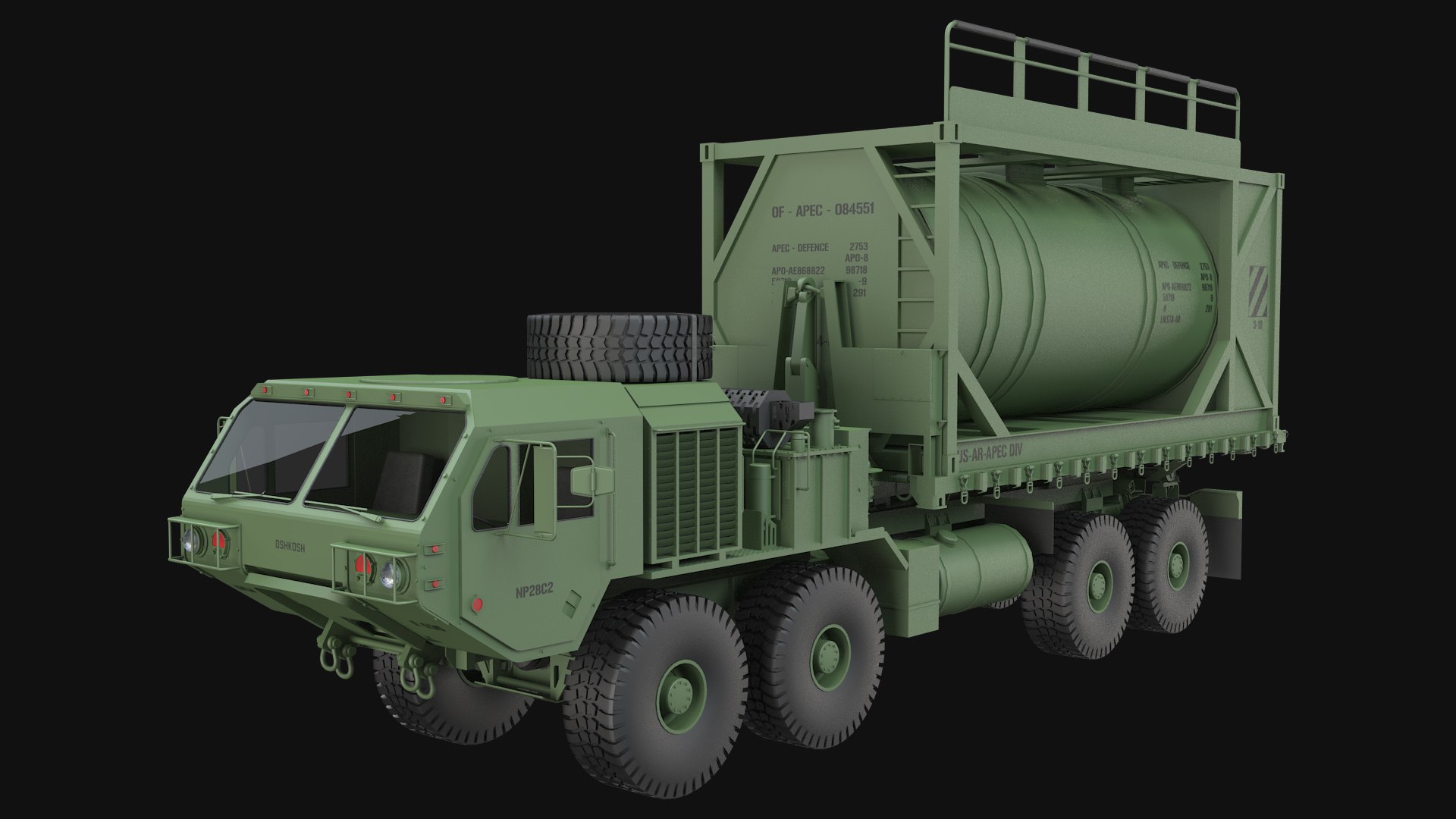 HEMTT Flatbed Truck With Fuel Container 3D - TurboSquid 1938731