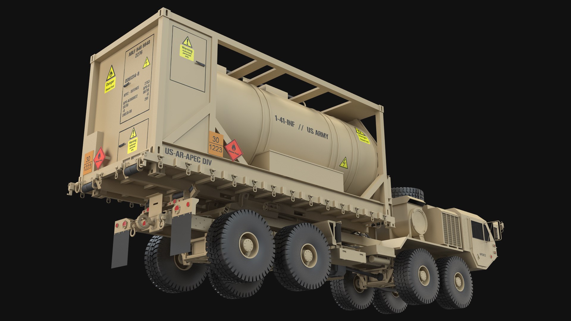 HEMTT Flatbed Truck With Fuel Container 3D - TurboSquid 1938731