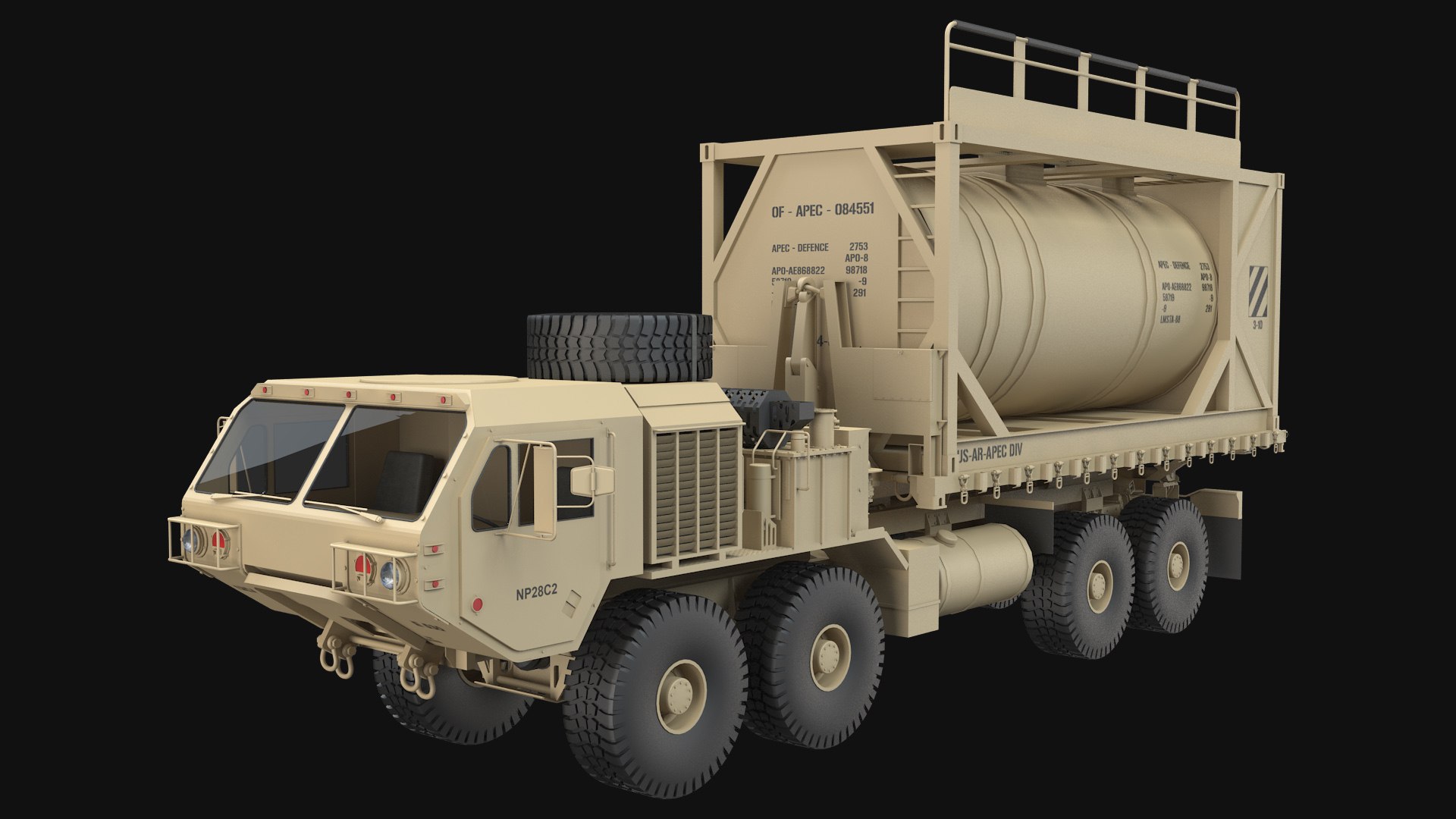 HEMTT Flatbed Truck With Fuel Container 3D - TurboSquid 1938731