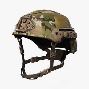 Camouflage Tactical Helmet - Game Ready 3D Model