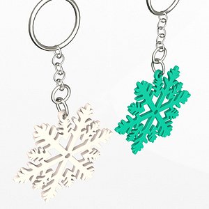 3D Snowflake Emoji Keychain 02