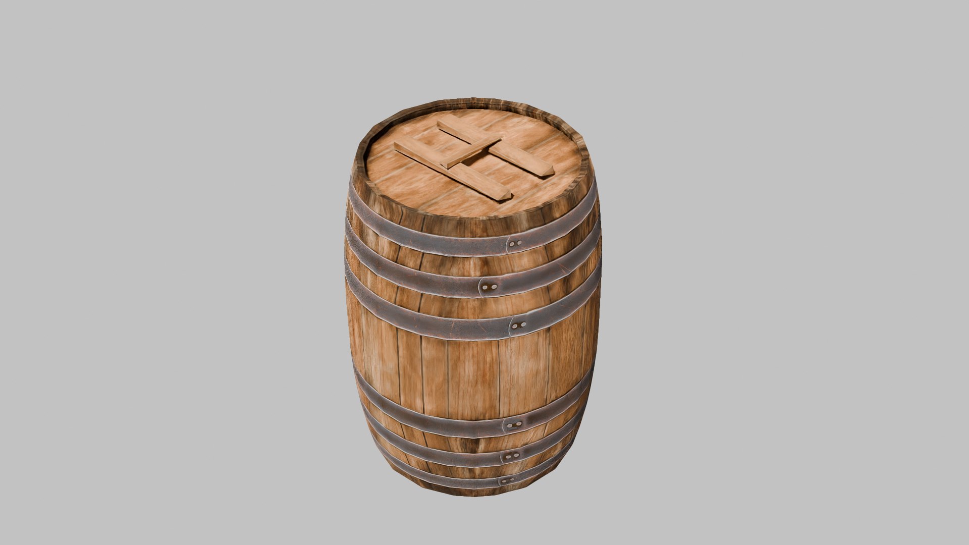 3D Low Poly Wooden Barrel - Game Ready - TurboSquid 2554385