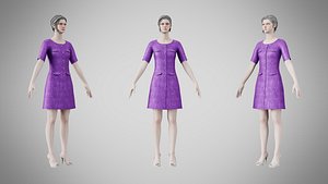 Dress 37 Royal Velvet Purple With Design