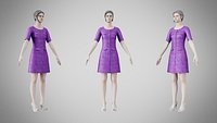 Dress 37 Royal Velvet Purple With Design