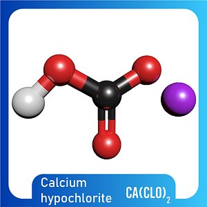 Bleaching Powder Calcium hypochlorite 3D Model Calcium hypochlorite Ca(ClO)2