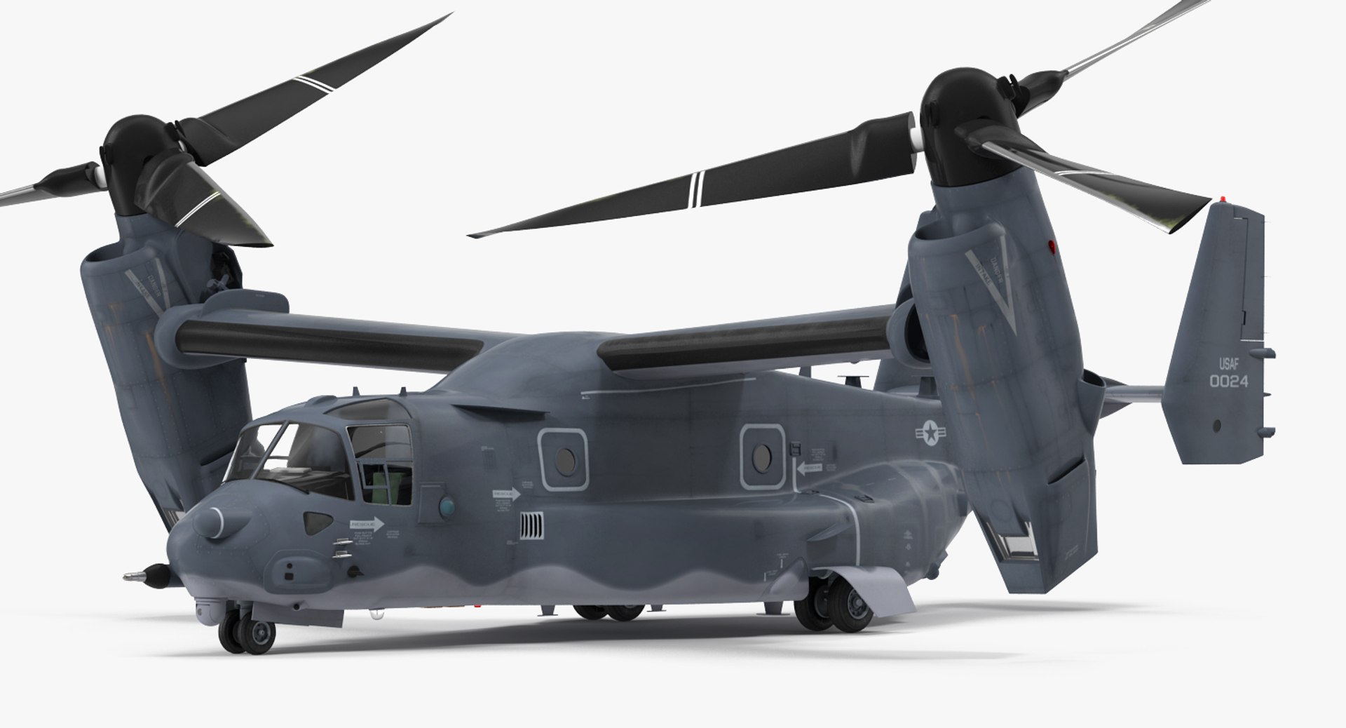 3d model military transport aircraft v-22 osprey