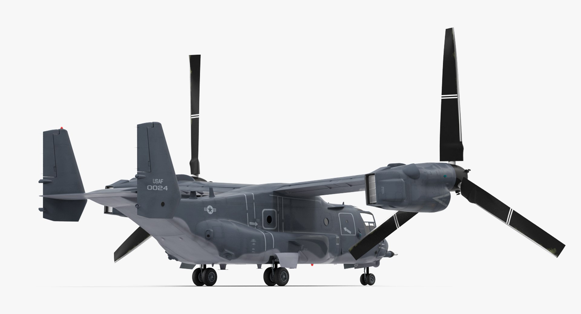 3d model military transport aircraft v-22 osprey