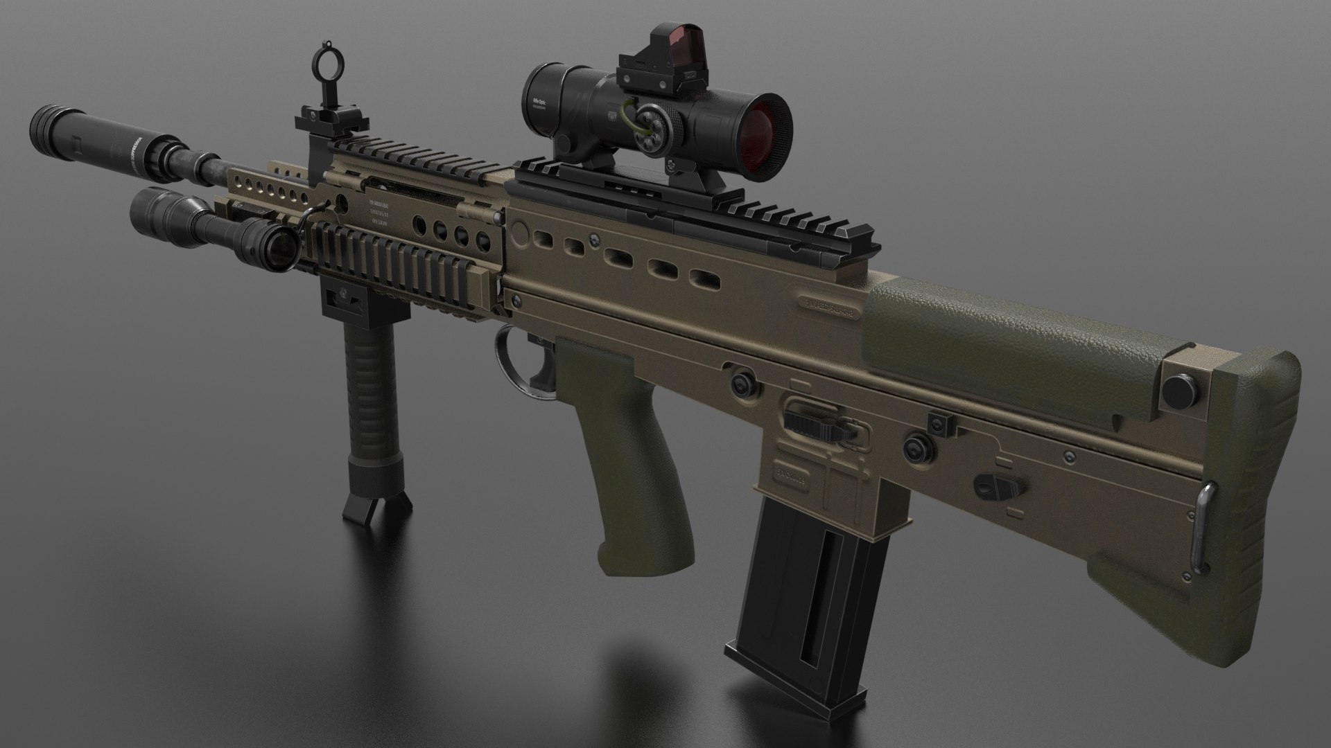3D SA80 L85A2 Weapon Fps Tps Model TurboSquid 2406959