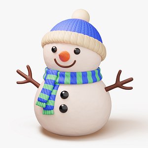 3D Winter Snowman model