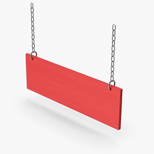 Red Hanging Signboard model
