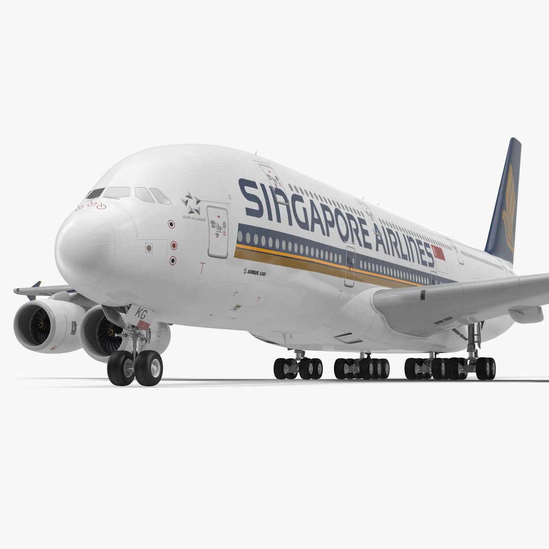 Airbus A380-1000 Singapore Airlines 3D Model preview