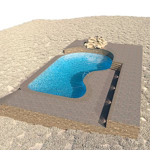 3D model large pool scene