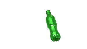 3D Design and model of a green colored glass bottle