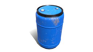 3D Plastic Barrel Low-poly PBR model