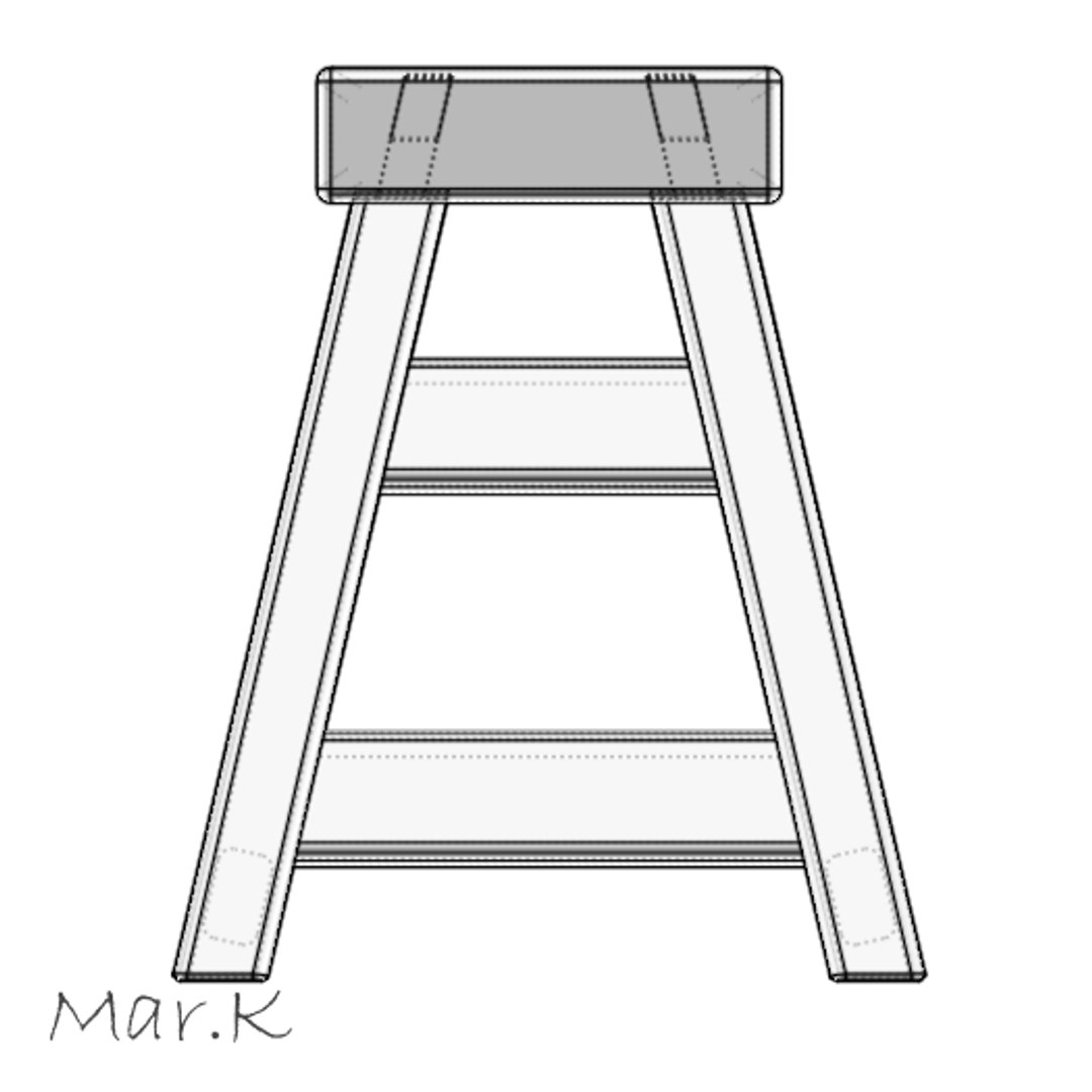 3d stool model