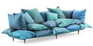 Seletti Blue Velvet Comfy Sofa Low-poly 3D model model
