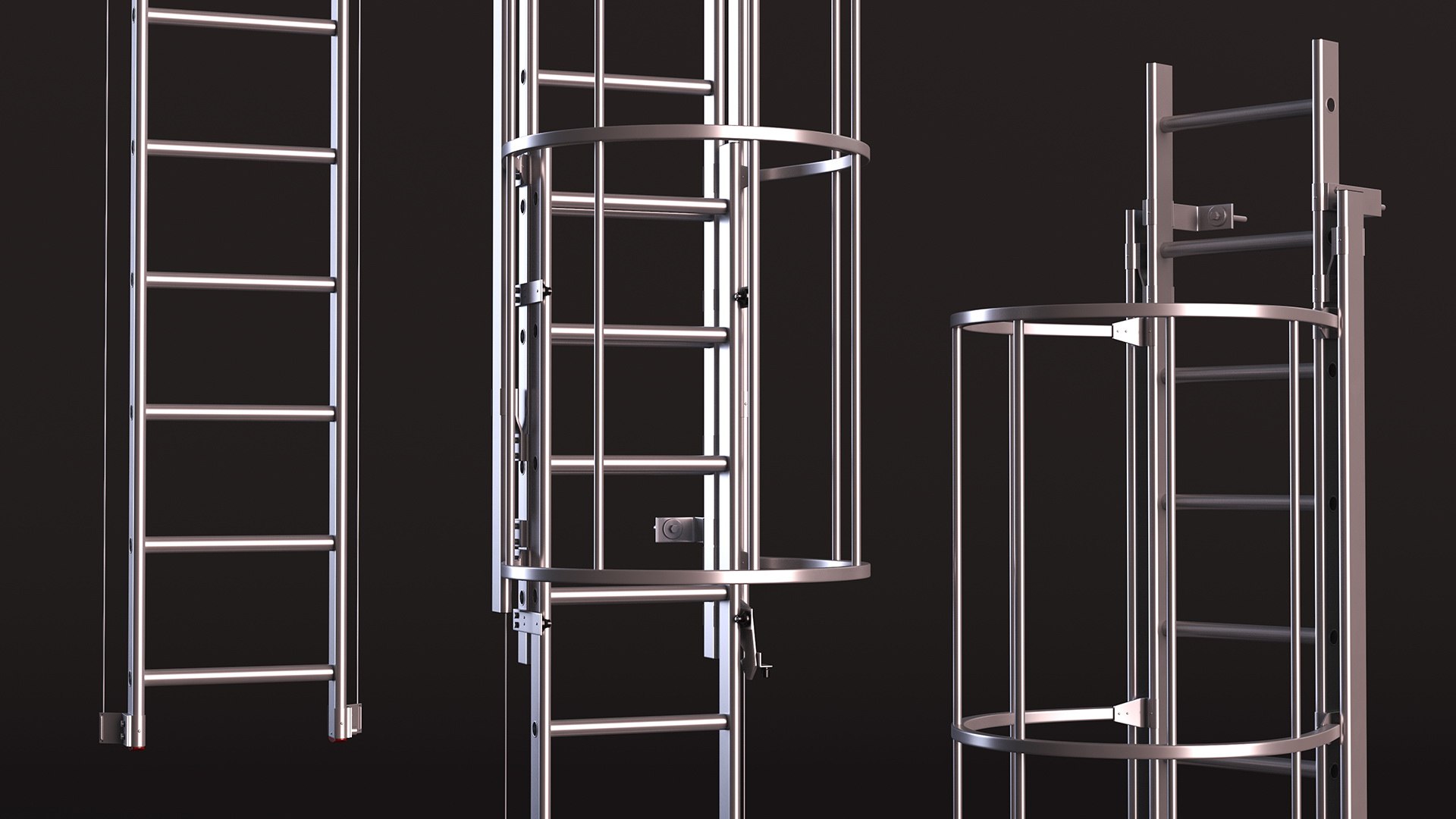 Fire Escape Dropdown Ladder 3D - TurboSquid 2071200