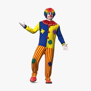 adult clown suit standing 3D model