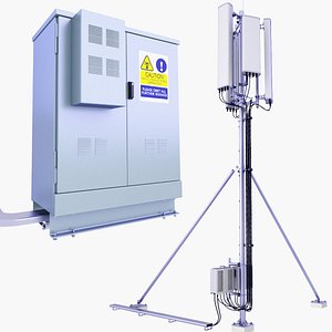 Roof Cellular Network Station 65 and Base Station Box SET 3D