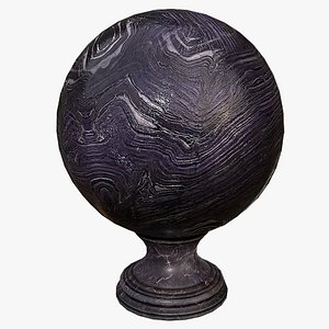 3D Fortune teller Obsidian Crystal Ball model