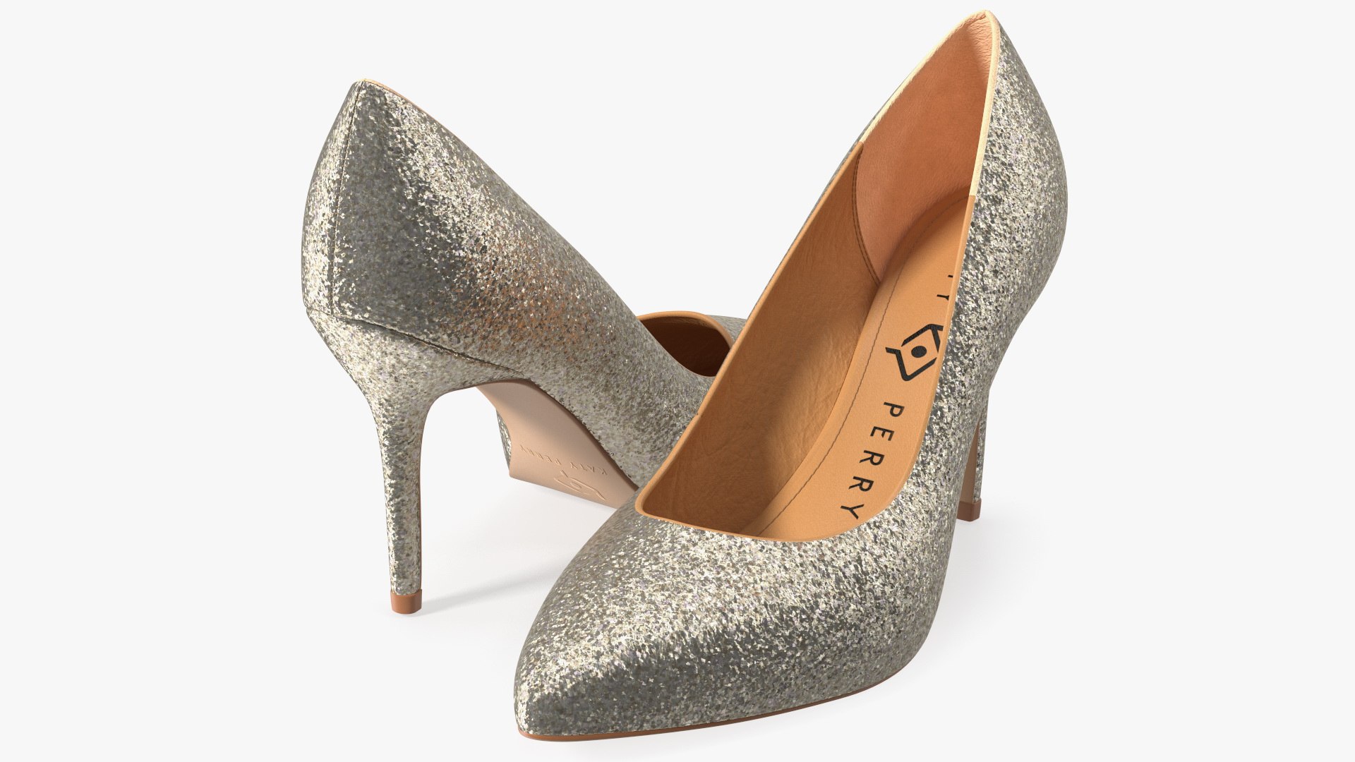 3D Model Katy Perry Gold Chunky Glitter Sissy Pumps TurboSquid