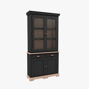 High black with wood sideboard buffet noir et bois