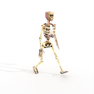 Low Poly Pixel Skeleton model