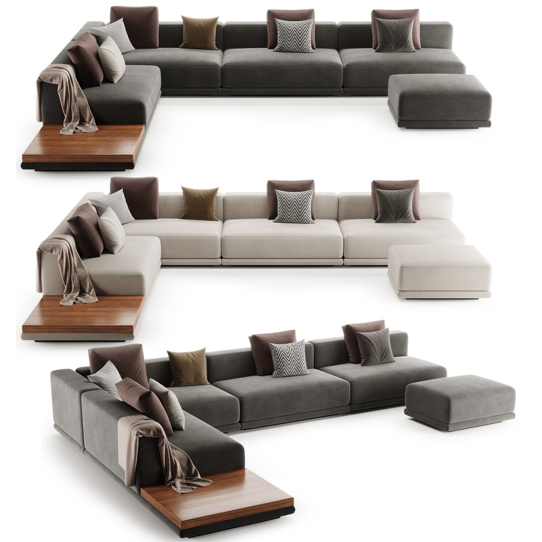 3D Model Minotti Horizonte Modular Sofa - TurboSquid 2107559