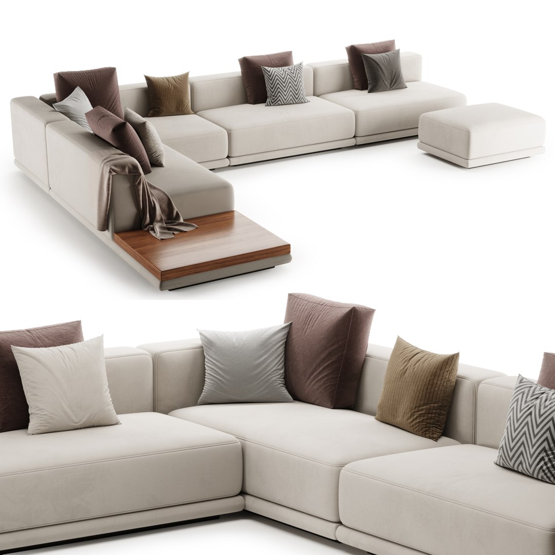 3D Model Minotti Horizonte Modular Sofa - TurboSquid 2107559