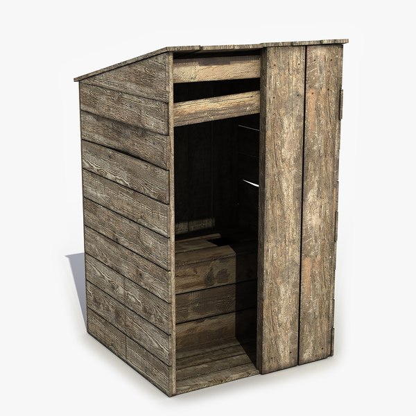 3D wooden wood toilet model