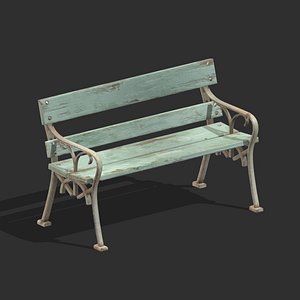 3D model Bench 10 Low Poly PBR Realistic