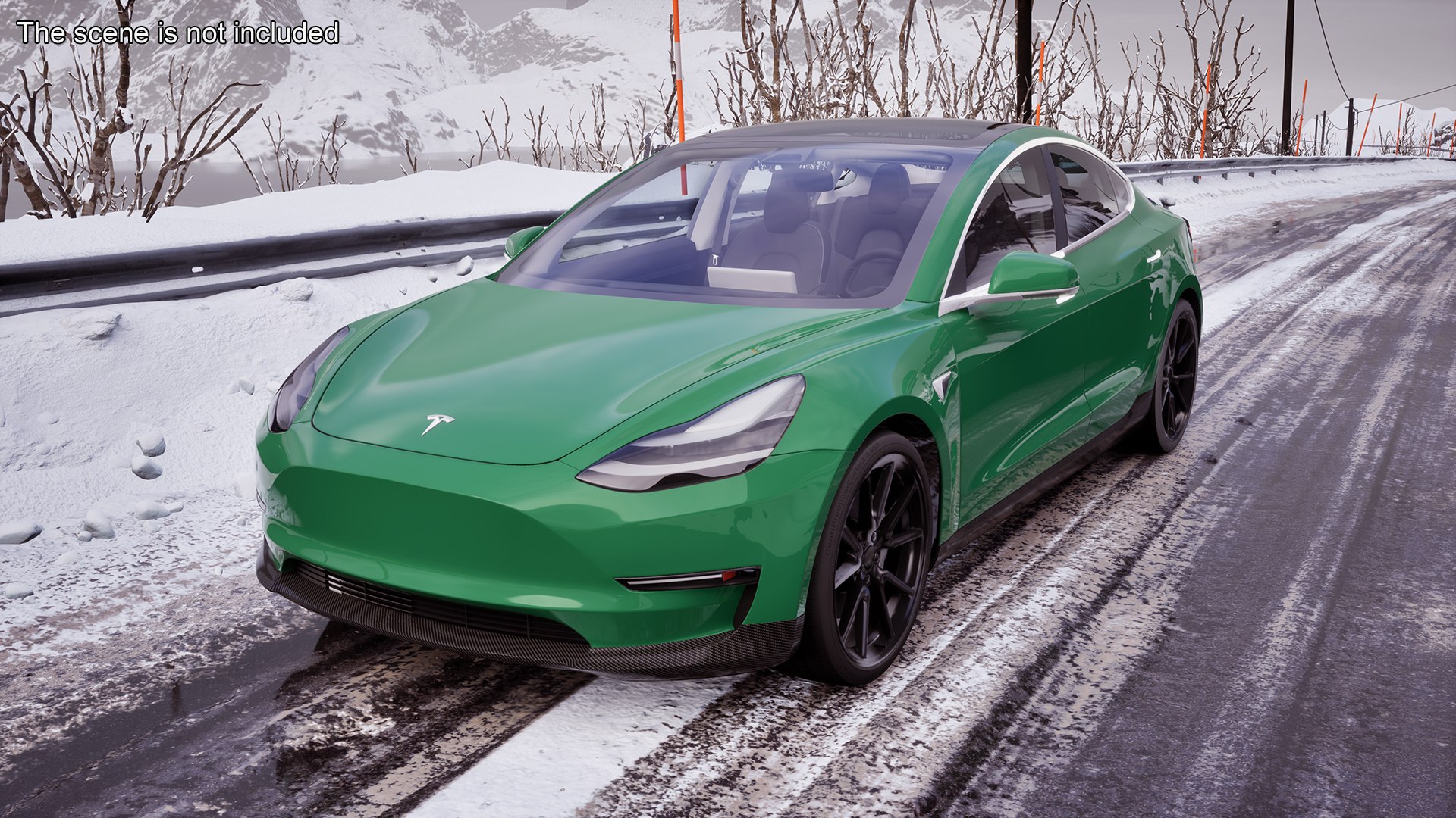 Tesla Model 3 Carbon Fiber Sport Package Rigged for Maya 3D model