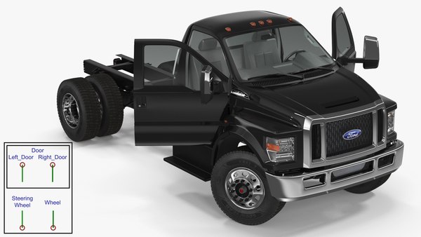 modelo 3d Ford F-650 Crew Cab Chasis aparejado - TurboSquid 2157710