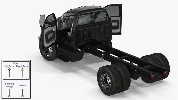 Fahrgestell des Ford F-650 mit Mannschaftskabine manipuliert 3D-Modell ...