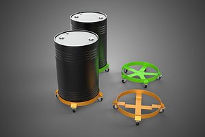 WHEEL SWIVEL CASTER DRUM BARREL BASE TRANSPORT DOLLY CART HOLDER 3D model