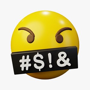 3D Cursing Word Censored Emoticon Emoji or Smiley
