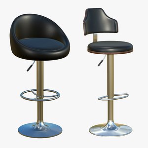3D Stool Chair Leather model