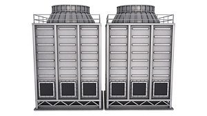 3D Industrial Cooling Tower model
