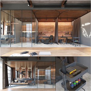 3D Tattoo Studio Interior model
