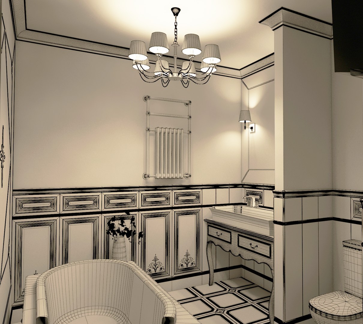 bathroom interior 3d model