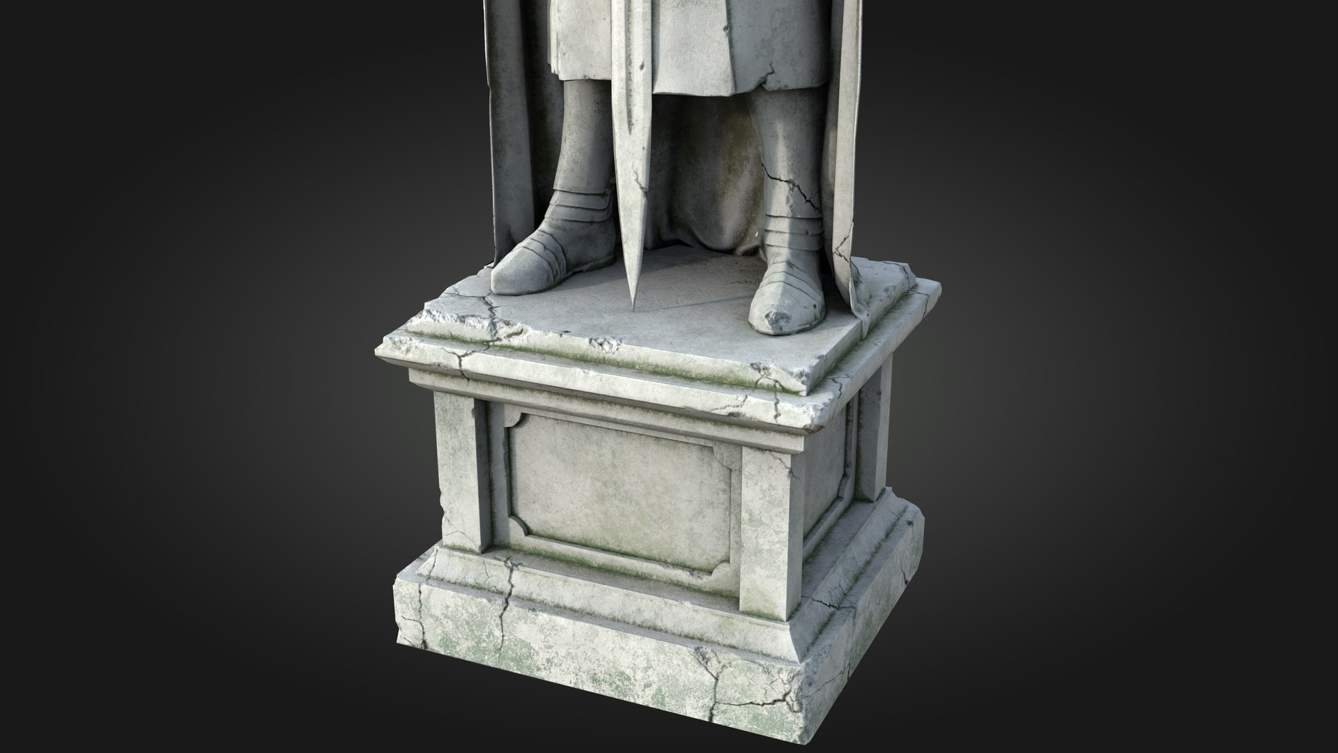 Ancient plaster statue knight 3D model - TurboSquid 1710672
