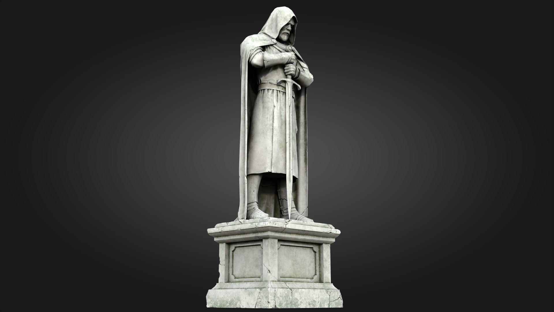 Ancient Plaster Statue Knight 3D Model - TurboSquid 1710672