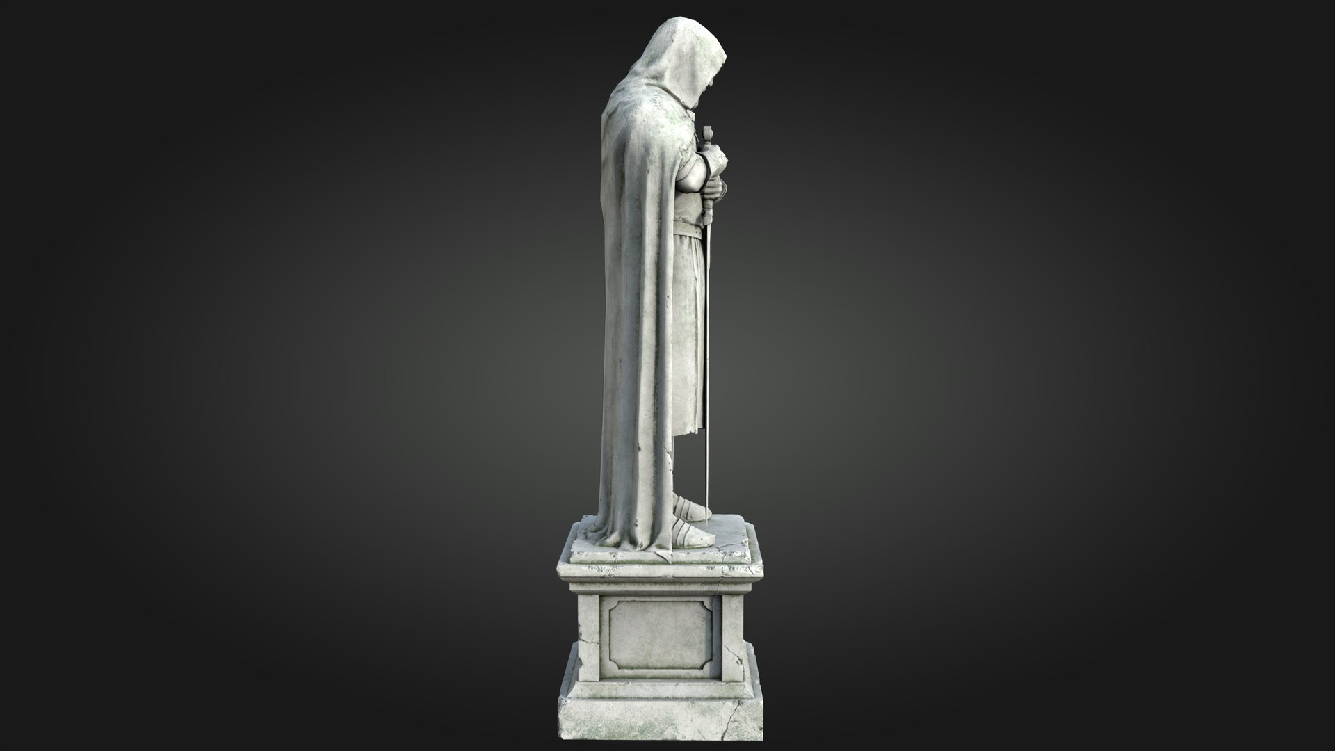 Ancient Plaster Statue Knight 3D Model - TurboSquid 1710672