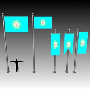 flag u 3d model