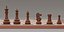 Chess pieces with rigged and posed figurines